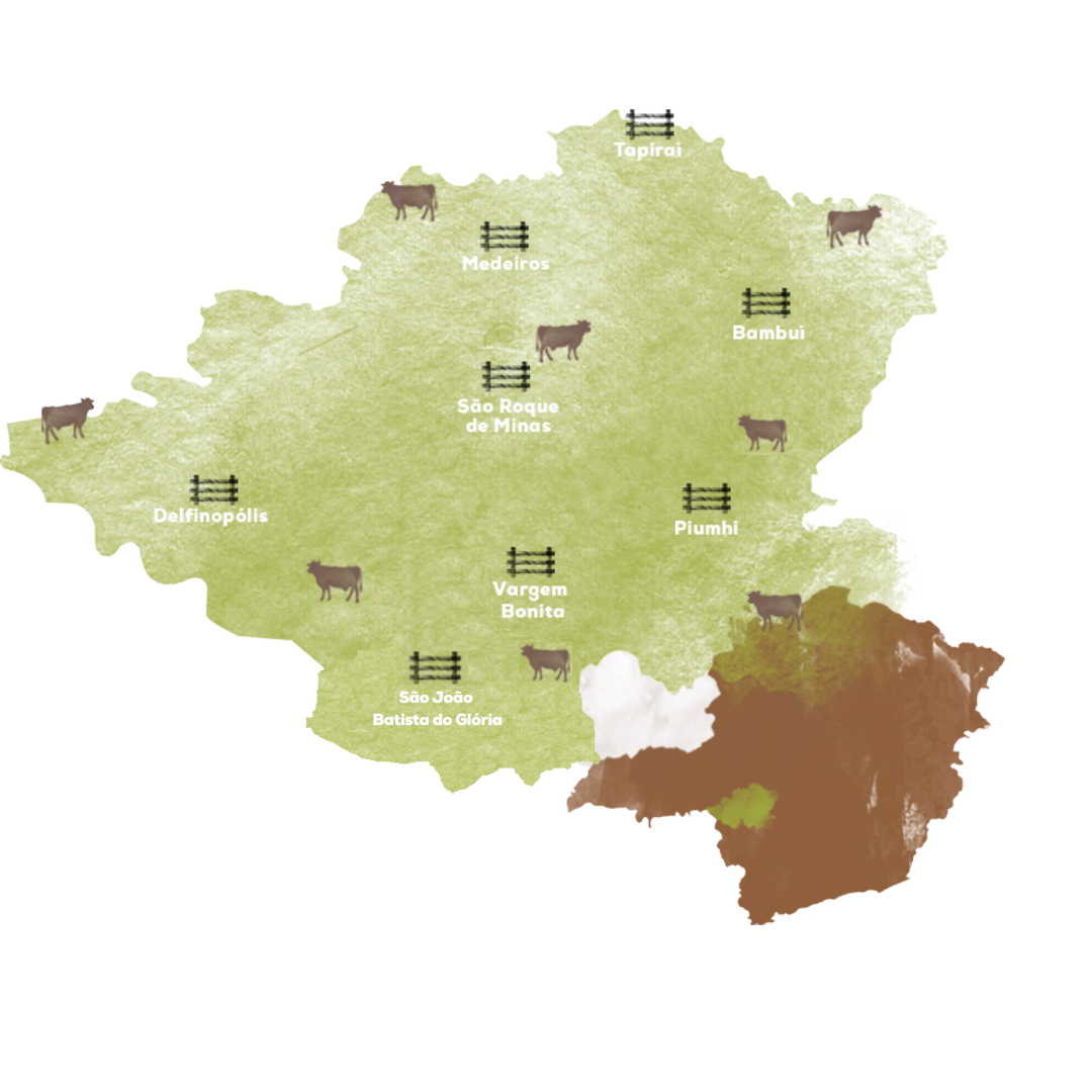 Mapa de produção do queijo da canastra